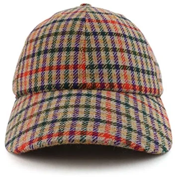 Shop Trendy Plaid Checker Wool Blend Baseball Cap