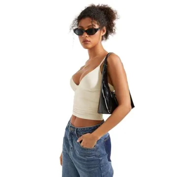 SUUKSESS Women Sexy V Neck Sleeveless Tank Top