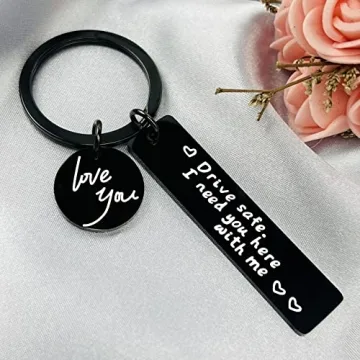 Drive Safe Keychain Romantic Gift for Loved Ones Black Love