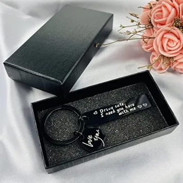 Drive Safe Keychain Romantic Gift for Loved Ones Black Love