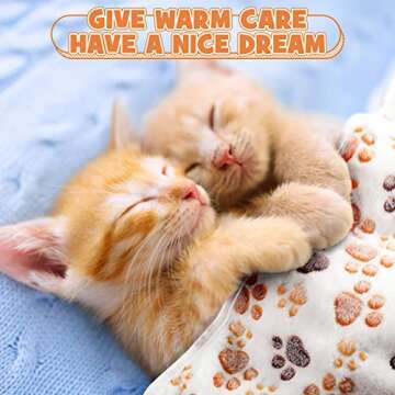 Tegeme 12 Pieces Pet Blanket Soft Fleece Dog Fluffy Doggie Warm Felt Throw Spring Cute Paw Print Puppy Kitten Sleep Mat Bed Covers for Cat(23 x 16 Inch,White)