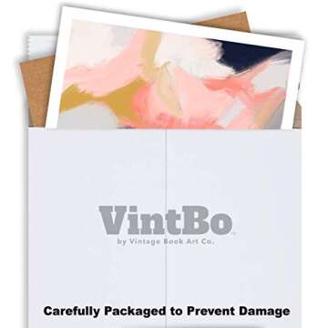 Abstract Landscape Wall Art - Antique Art Prints for Home Decor - Rustic Farm and Country Landscape Wall Decoration for Living Room, Dining Room - 11x14 inches, Ready to Frame (Spring Garden)