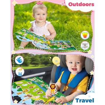 Oomloid Reusable Animal Sticker Book for Fun Learning