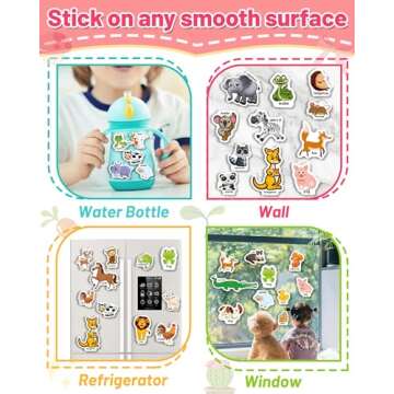 Oomloid Reusable Animal Sticker Book for Fun Learning
