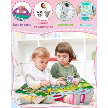 Oomloid Reusable Animal Sticker Book for Fun Learning