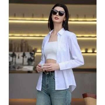 Beninos Women's Formal Work Wear White Simple Shirt