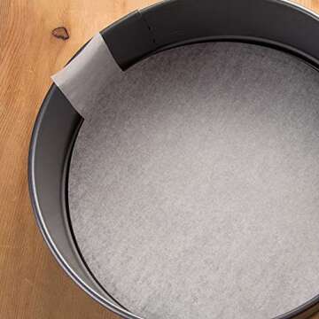 Juvale 8-Inch Parchment Paper Rounds with Lift Tabs, Nonstick Cake Pan Baking Liners - 100 Sheets