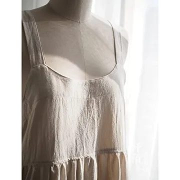 Chic Cotton Linen Cross Back Apron with Pockets