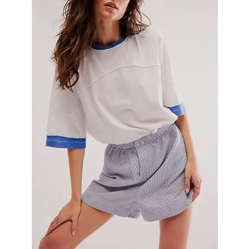 Teriveek Oversized Color Block Tee for Stylish Comfort