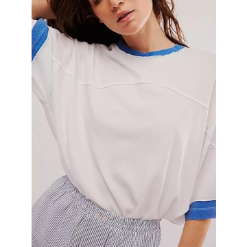 Teriveek Oversized Color Block Tee for Stylish Comfort