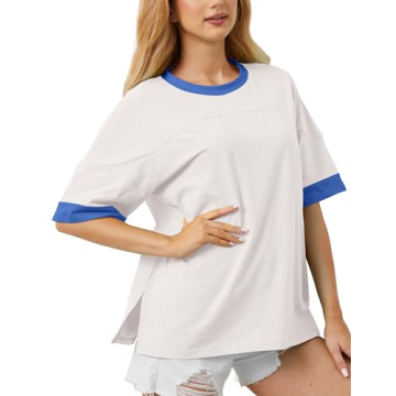 Teriveek Oversized Color Block Tee for Stylish Comfort