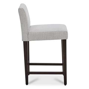 CHITA Counter Height Bar Stools Set of 2, 25" H Seat Height Upholstered Barstools, Fabric in Ivory