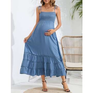 Stylish Women's Maternity Maxi Dress for Summer Occasions