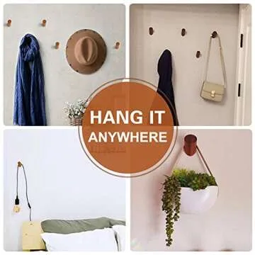 Felidio Wood Wall Hooks 4 Pack - Stylish and Durable