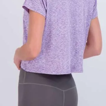 Real Essentials 5 Pack: Womens Crop Top High Waist Quick Dry Fit Active Wear Yoga Workout Athletic Running Gym Exercise Ladies Short Sleeve Crew Neck Moisture Wicking Tees T-Shirt Summer - Set 1, XXL