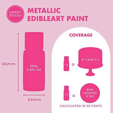 Sweet Sticks Edible Art Decorative Cake Paint in Metallic Rose Gold 15ml