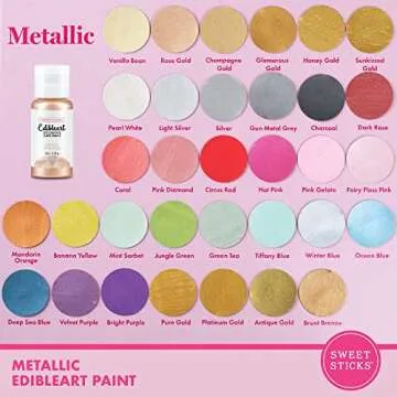 Sweet Sticks Metallic Rose Gold Cake Paint for Edible Art