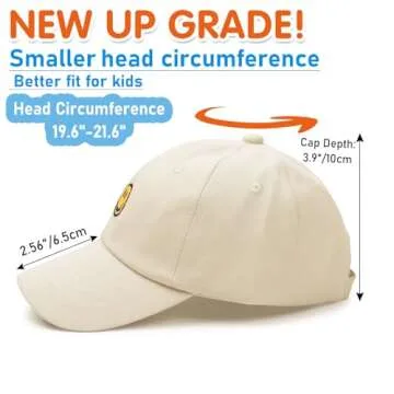SONMONY Smile Face Toddler Baseball Cap Boy Baseball Hats Kids Washed Funny Hats Adjustable Cute Caps for 3-12 Years… Beige