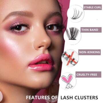 DIY Lash Extension Kit 200pcs Lash Clusters Eyelash Extension Kit 30D 10-16mm Individual Eyelashes with Lash Bond and Seal and Lash Tweezers Easy to Apply at Home (30D-0.07D-10-16MIX KIT)