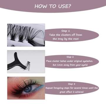DIY Lash Extension Kit 200pcs Lash Clusters Eyelash Extension Kit 30D 10-16mm Individual Eyelashes with Lash Bond and Seal and Lash Tweezers Easy to Apply at Home (30D-0.07D-10-16MIX KIT)