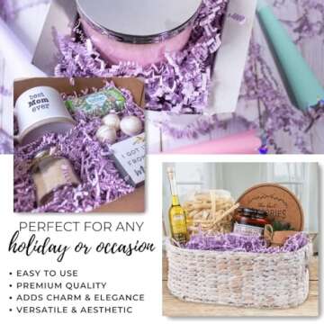 MagicWater Supply - 1 LB - Lavender - Crinkle Cut Paper Shred Filler great for Gift Wrapping, Basket Filling, Birthdays, Weddings, Anniversaries