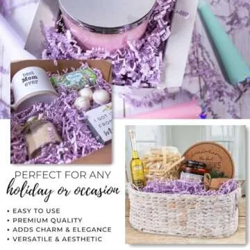 MagicWater Supply - 1 LB - Lavender - Crinkle Cut Paper Shred Filler great for Gift Wrapping, Basket Filling, Birthdays, Weddings, Anniversaries