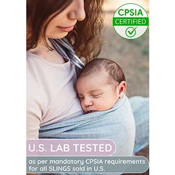 Ring Sling Baby Carrier 100% Cotton Muslin Front and Chest Newborn to Toddler Carrier and Baby Sling (Grey)