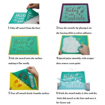 BOOLOOEN Farmhouse Silk Screen Stencil 6pcs,Farm Animals Theme Silk Screen Stencil Self-Adhesive Stencils Reusable for Wood, Pillow, Wall DIY Home Decor 8.5 * 11inch