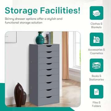 Naomi Home Bianca 9 Drawer Chest - Stylish Storage Solution