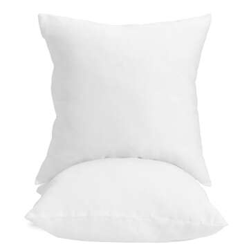 Foamily 18x18-in Pillow Inserts Set of 2, Machine Washable