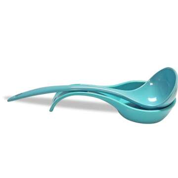 Reston Lloyd Rest Plastic Counter Stove Top Utensil Holder for Spoons, Ladle, Tong, 8.5 x 4 inch, Turquoise