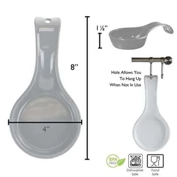 Reston Lloyd Rest Plastic Counter Stove Top Utensil Holder for Spoons, Ladle, Tong, 8.5 x 4 inch, Turquoise