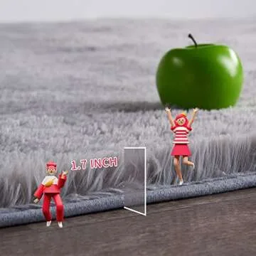 GKLUCKIN 5x7 Area Rug for Living Room, Light Grey Rugs for Bedroom, Fluffy Shag Fuzzy Soft Rug for K...