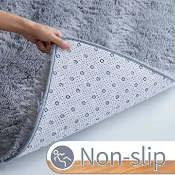 GKLUCKIN 5x7 Area Rug for Living Room, Light Grey Rugs for Bedroom, Fluffy Shag Fuzzy Soft Rug for Kids Boys Girls Room, Nursery Rug, Room Rug, Dorm Rug, Plush Shaggy Furry Rug, Carpet