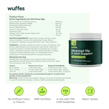 Wuffes Chewable Dog Hip & Joint Supplement for Large Breeds