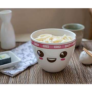 Toynk Miso Hungry Japanese Dinnerware Set | 16-Ounce Ramen Bowl and Chopsticks