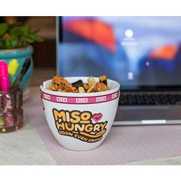 Toynk Miso Hungry Japanese Dinnerware Set | 16-Ounce Ramen Bowl and Chopsticks