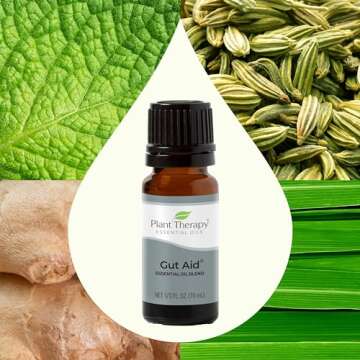 Plant Therapy Gut Aid Essential Oil Blend 10 mL (1/3 oz) 100% Pure, Undiluted, Natural Aromatherapy for Upset Stomach Relief