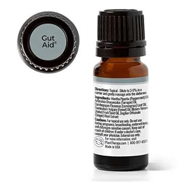 Plant Therapy Gut Aid Essential Oil Blend 10 mL (1/3 oz) 100% Pure, Undiluted, Natural Aromatherapy for Upset Stomach Relief