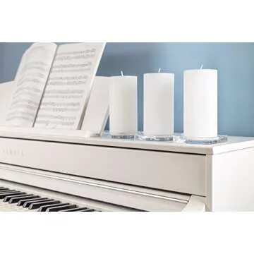 Melt Candle Pillar Candles, 3 Pack - Unscented Pillars for Home