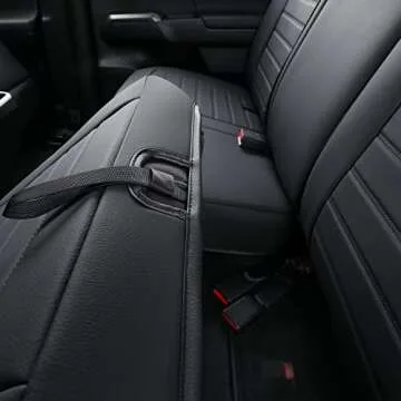 LUCKYMAN CLUB S08-QE Tacoma Seat Covers, Fit for 2005-2023 Tacoma Crew Cab/Double Cab SR SR5 TRD Sport TRD Off-Road PreRunner with Water Proof Faux Leather(Full Set, Black)