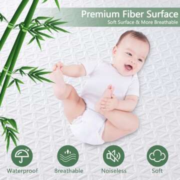 Premium 100% Waterproof Mattress Protector Queen Size, Breathable Bed Cover 3D Air Fabric Cooling Ma...
