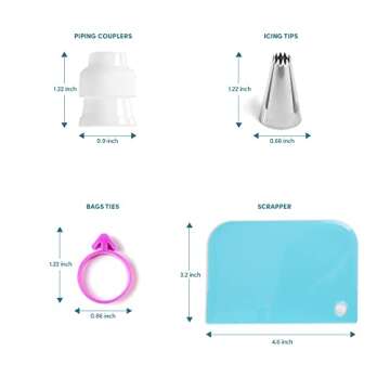 Riccle Reusable Silicone Piping Set - 27 Pcs Cake Decorating Kit With 6 Pastry Bags, Couplers, Frost...