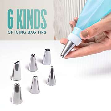 Riccle 27 Pcs Cake Decorating Kit - Silicone Piping Set