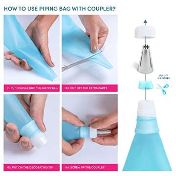 Riccle 27 Pcs Cake Decorating Kit - Silicone Piping Set