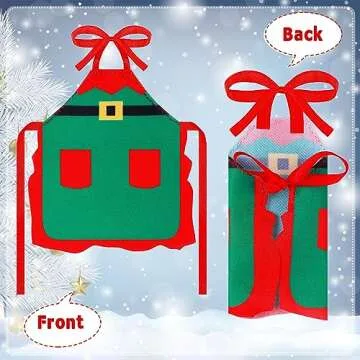 Hungdao Christmas Elf Accessories Mini Doll Baker Outfit Set - Apron, Hats, Rolling Pin, Egg & Cookie Tray Set, Mixing Bowl for Xmas Decorations