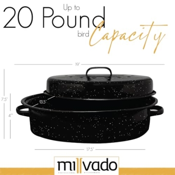Millvado Roasting Pan with Lid – Perfect for Thanksgiving