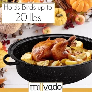 Millvado Roasting Pan with Lid – Perfect for Thanksgiving