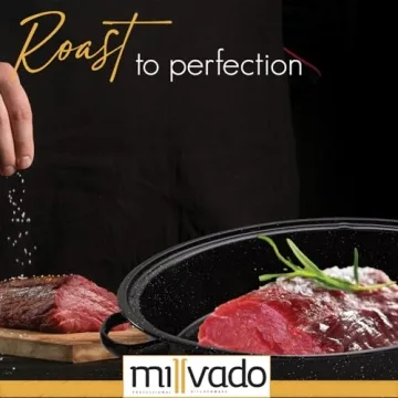 Millvado Roasting Pan with Lid – Perfect for Thanksgiving