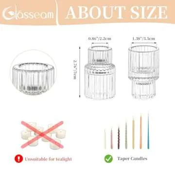 Stylish Glasseam Candle Stick Holder Set for Beautiful Ambiance